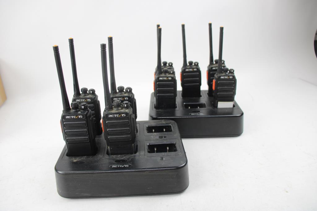 Retevis Walkie Talkies, 9 Pieces With 2 Chargers