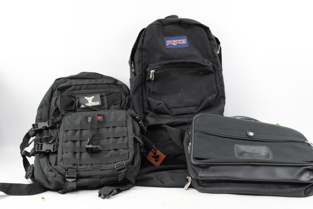 Revelry Duffel, JanSport, BladeTech Backpacks, And Samsonite Laptop Bag, 4 Pieces