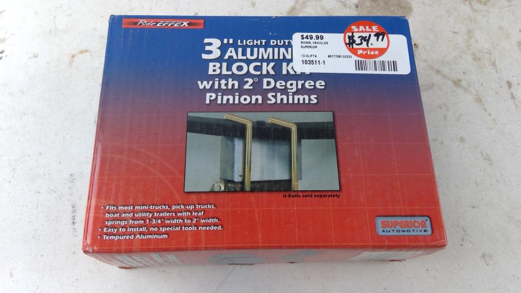 Ride Effex 3" Light Duty Aluminium Block Kit