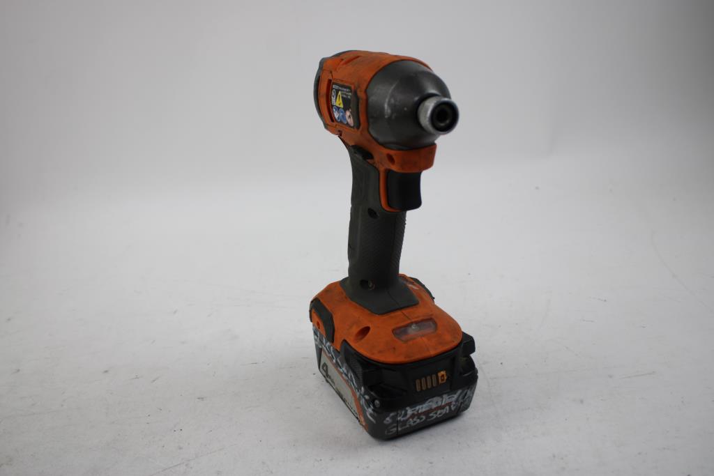 Ridgid 1/4" Impact Driver With 4Ah Battery And 18V Battery Charger