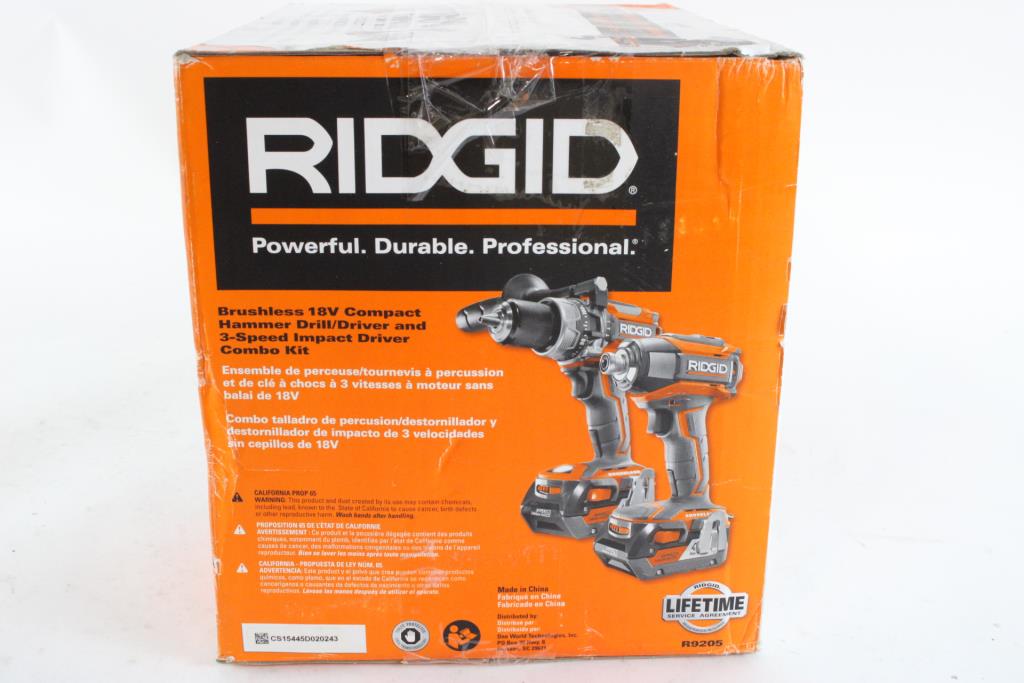 Ridgid 18V Tool Combo Kit, 5+ Pieces Property Room