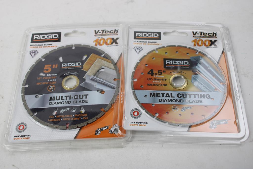 Ridgid 4.5" And 5" Diamond Blade, 2 Pieces