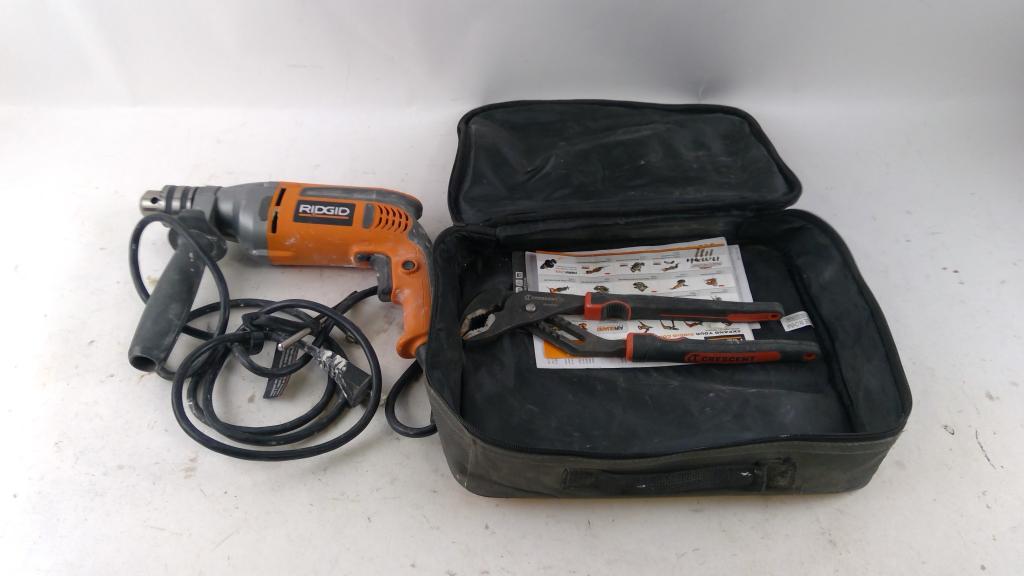 Ridgid Electric Drill With Case