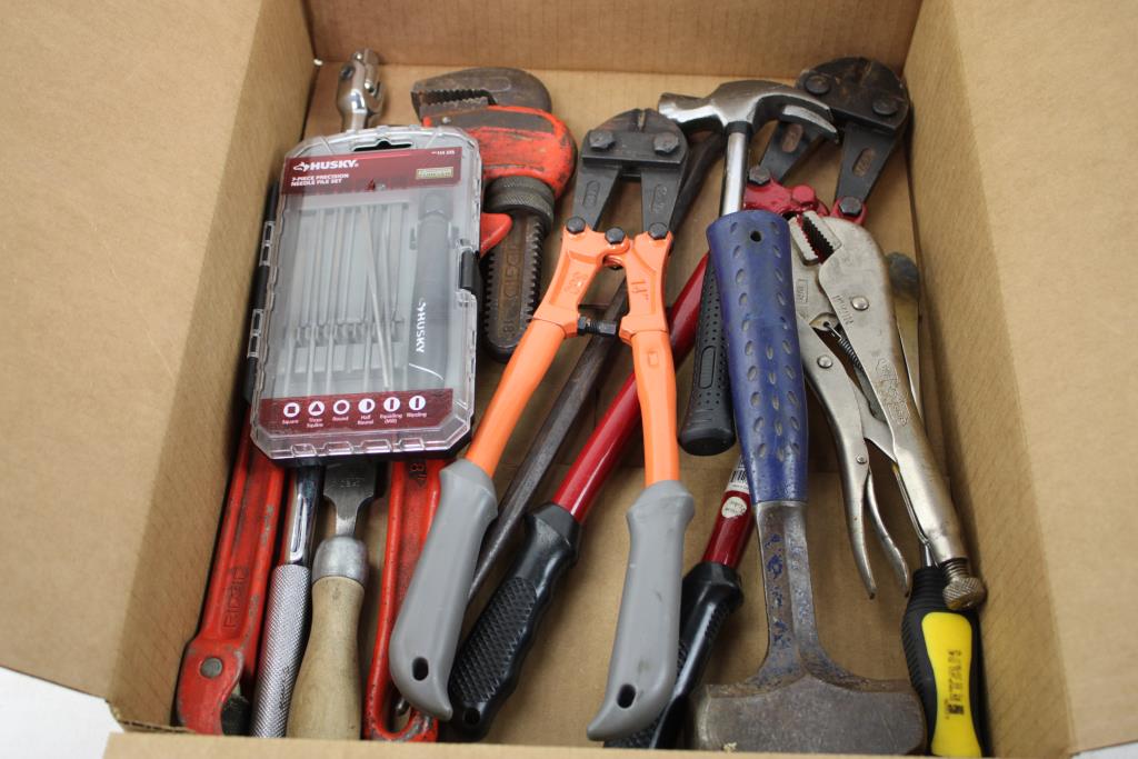 Ridgid Heavy Duty 18" Pipe Wrench, Bolt Cutters, Irwin Vise Grip Pliers, And More