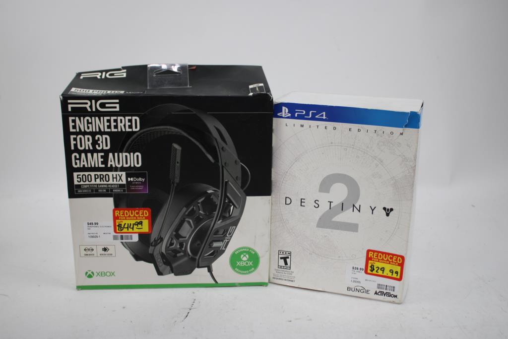 RIG 500 Pro HX Headset, Xbox One Charging Station, Limited Edition Destiny 2, 3 Pieces