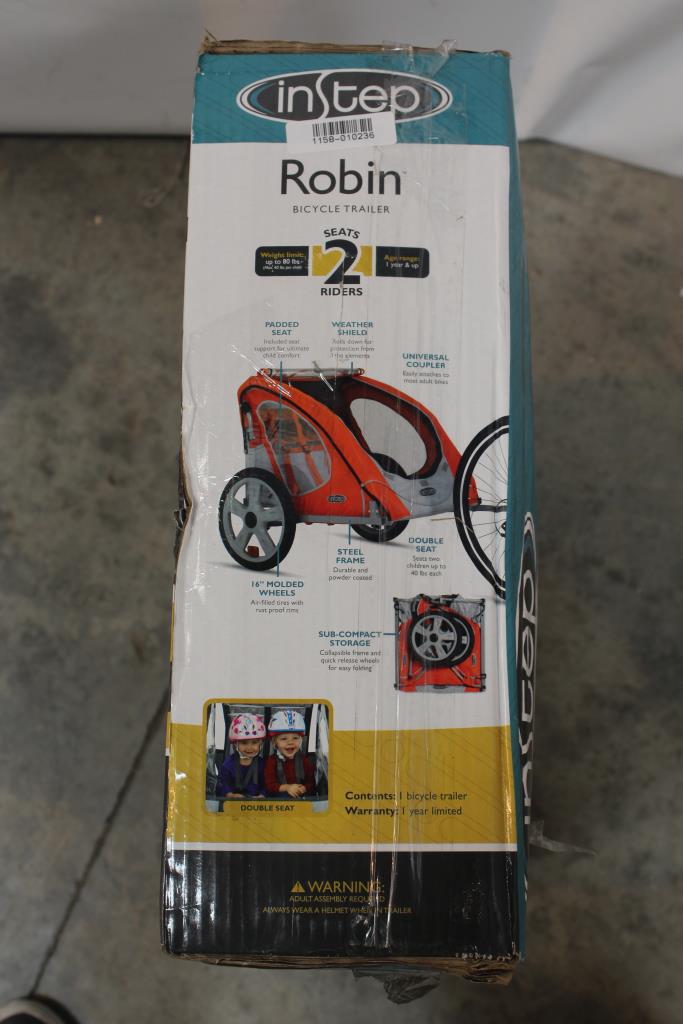 Robin 2Seater Bicycle Trailer, OrangeInStep12IS1 32WM Property Room
