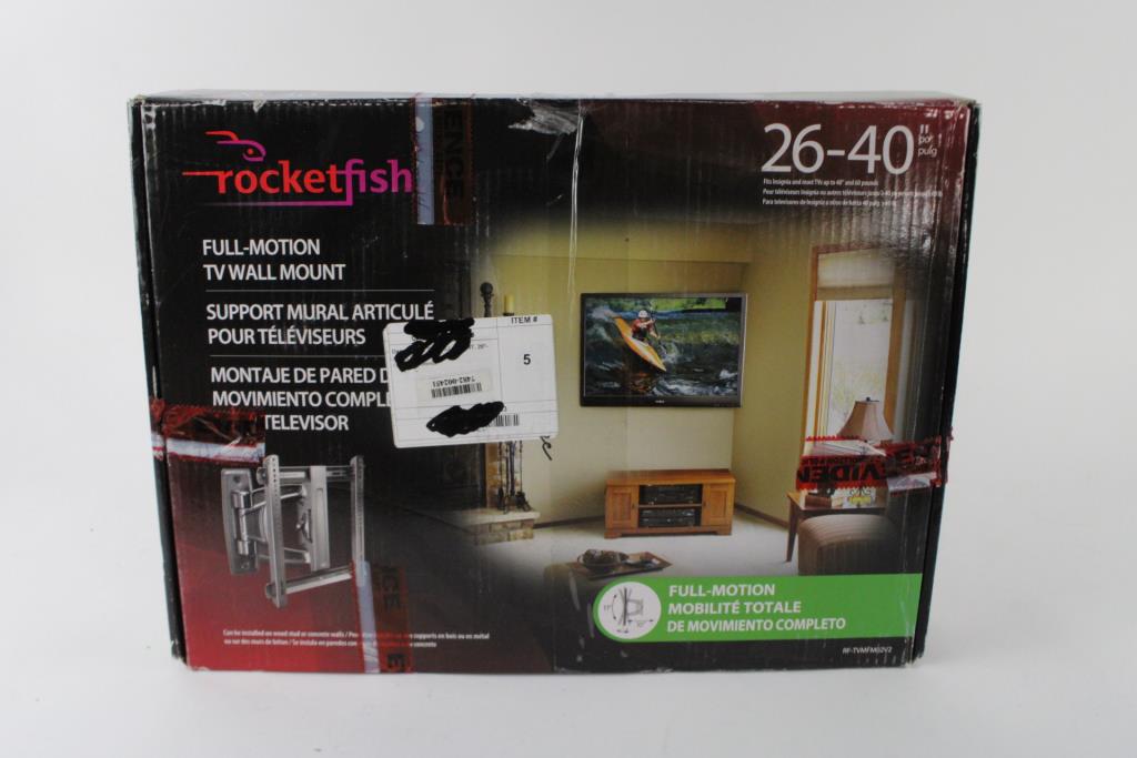 Rocketfish FullMotion TV Wall Mount For 26" To 40" TVs Property Room