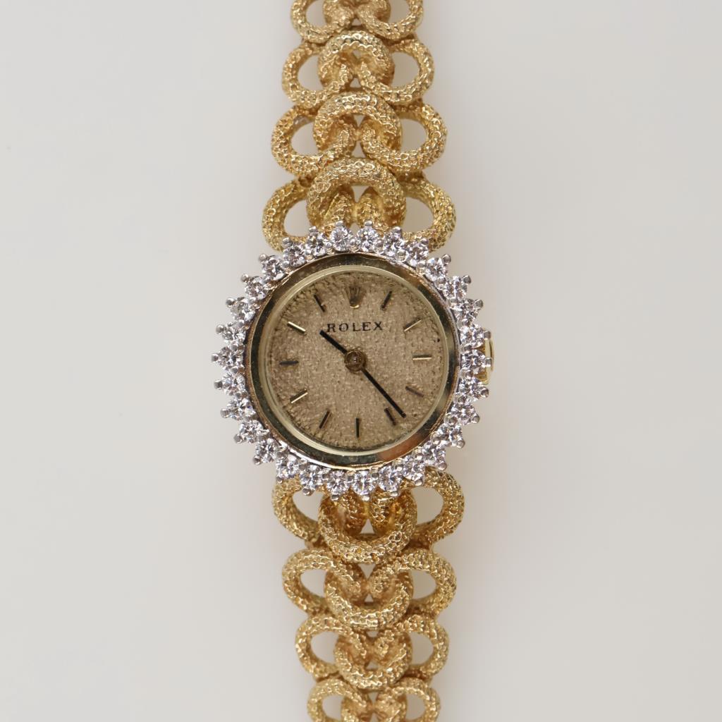 Rolex 14kt Gold Diamond Vintage Cocktail Watch-Evaluated By Our Certified Gemologist-AGS/GIA