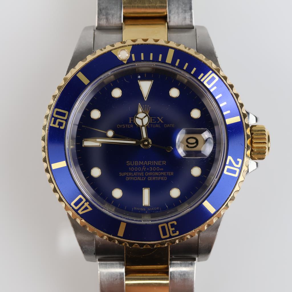 Rolex 18kt Gold Accent Submariner Watch- Evaluated By Our Certified Gemologist-AGS/GIA