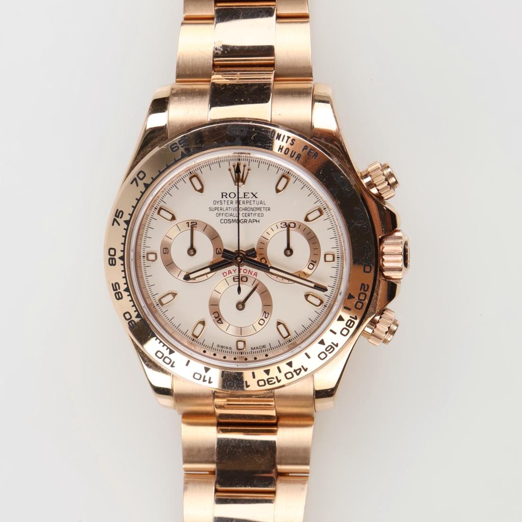 Rolex 18kt Gold Oyster Perpetual Daytona Watch - Evaluated By Our Certified Gemologist-AGS/GIA