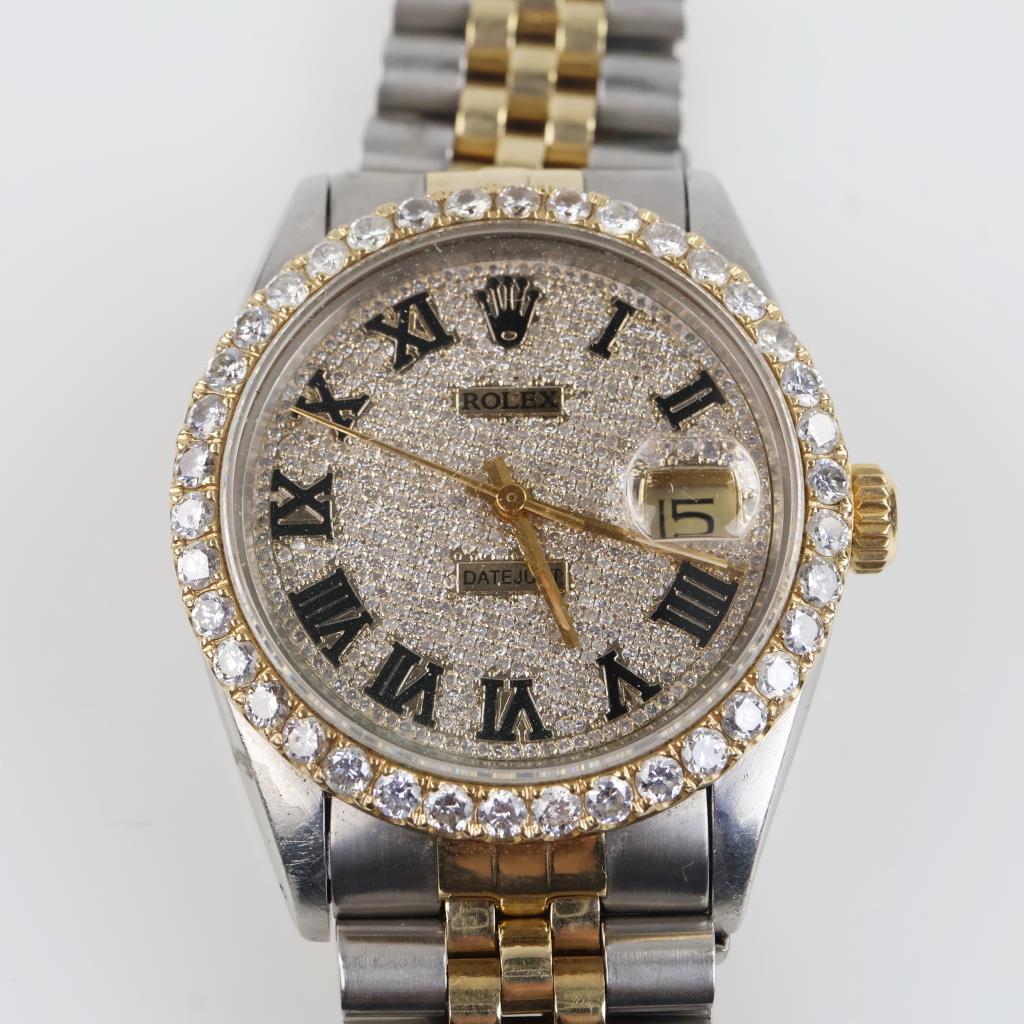 Rolex DateJust 2.28cts TW Diamond 14kt Gold Watch - Evaluated By Our Certified Gemologist - AGS/GIA