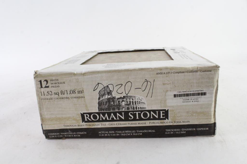 Roman Stone ThroughBody Porcelain Tiles, 12pack Property Room