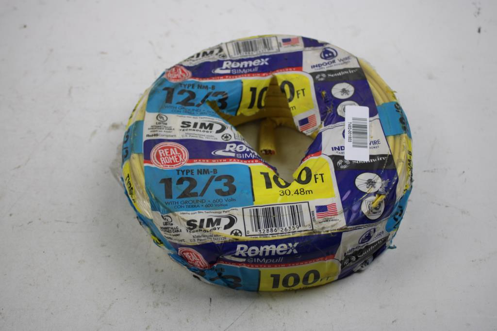 Romex SIMpull NM-B 12/3 100ft Copper Wire