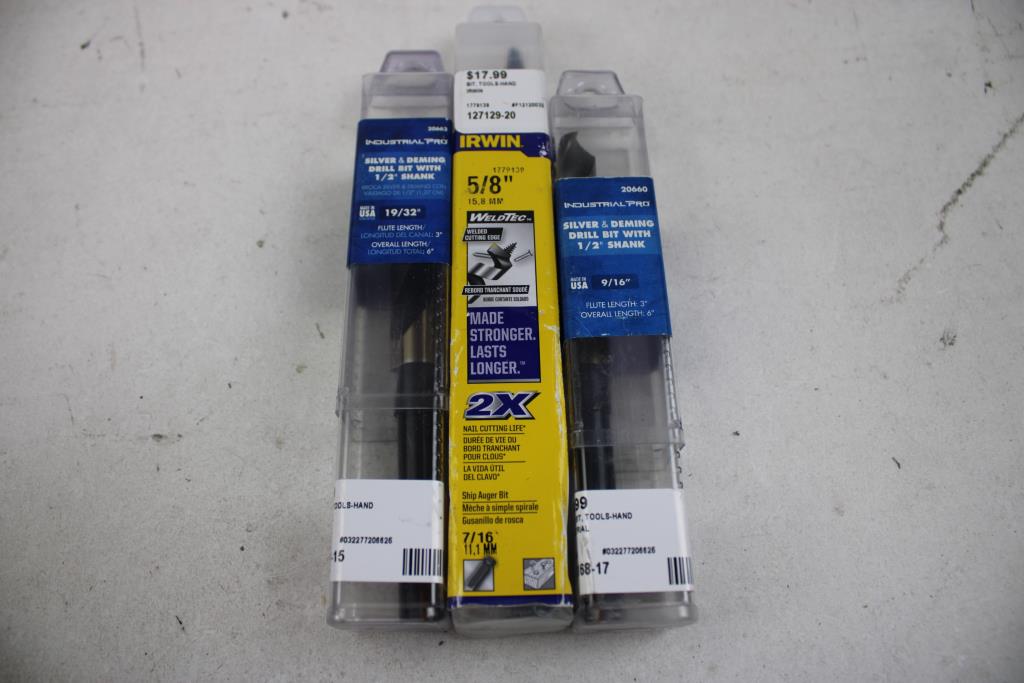 Rotary Hammer Bit Set, Silver And Deming Drill Bits, And More Bits, 5 Pieces