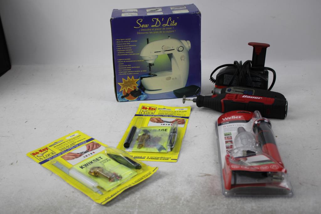 Rotary Tools, Sewing Machine, Re-Keying Set, And More, 7 Pieces