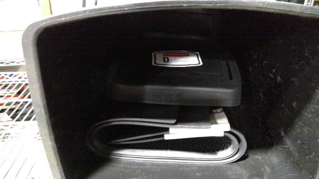 Rubbermaid Garbage Pail And Rubber Door Mats, 3 Pieces Property Room