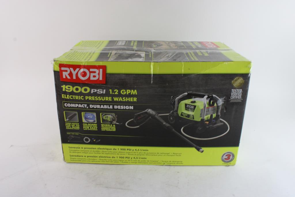 Ryobi 1900 PSI 1.2 GPM Electric Pressure Washer Property Room