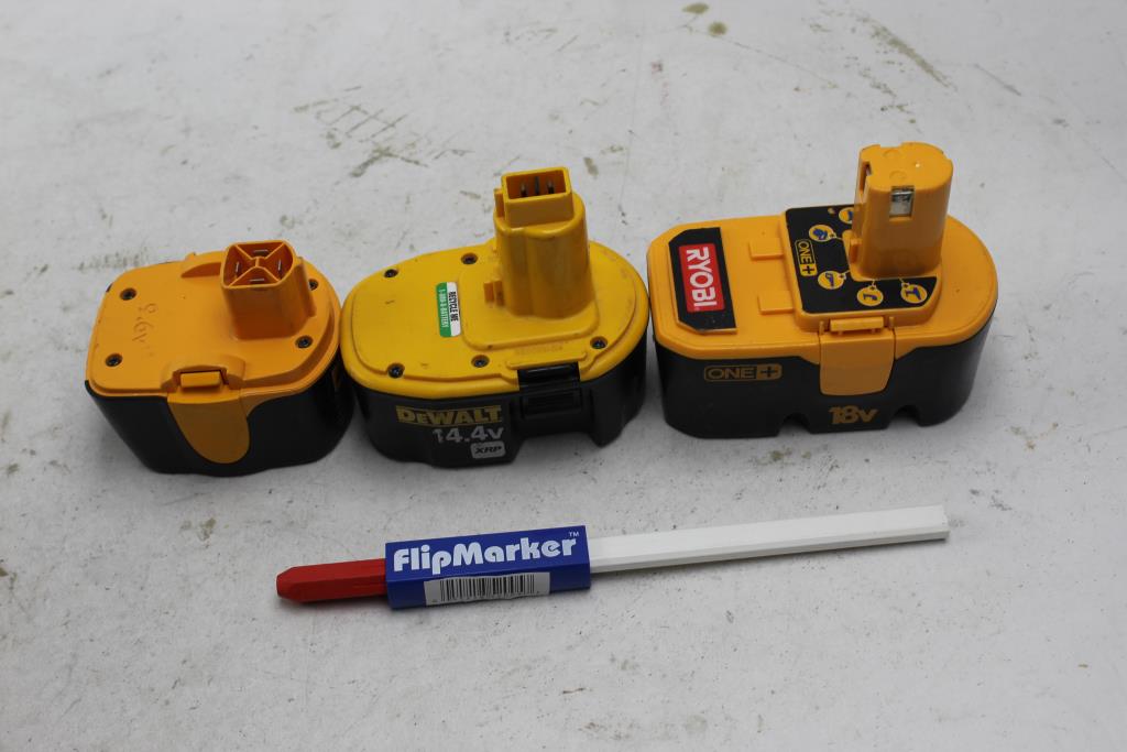 Ryobi, Dewalt Batteries, Vaughan Flipmaker 4 Pieces Property Room