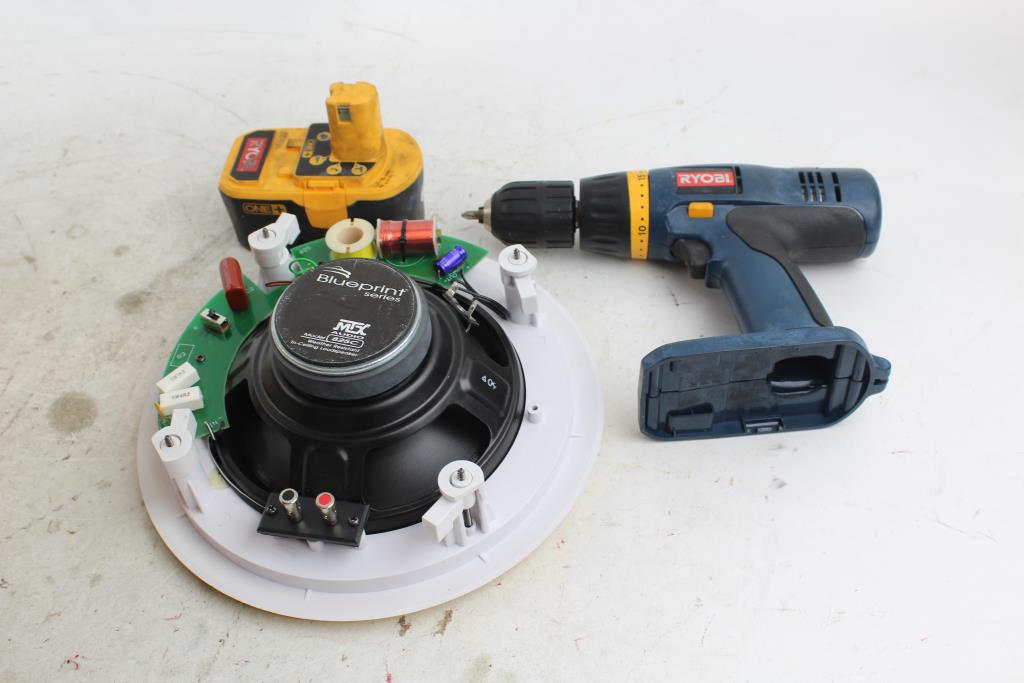 Ryobi Drill Mtx Audio Blueprint Series Ceiling Speaker 2 Pieces
