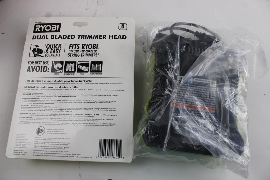Ryobi Dual Bladed Trimmer Head & Ryobi Charger Property Room