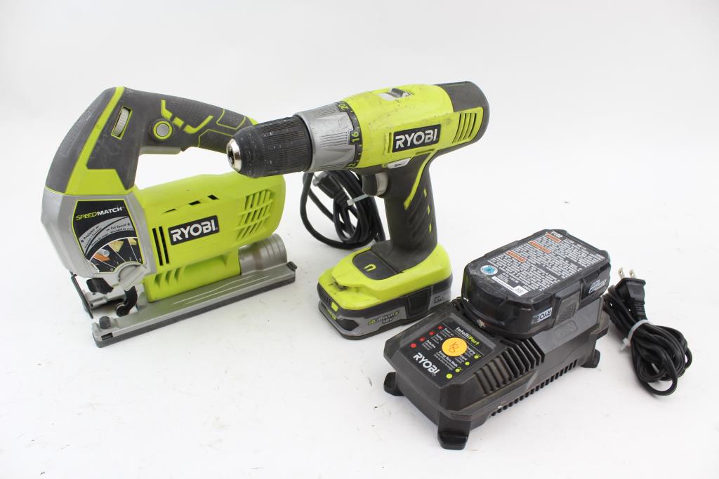 Ryobi JS651L1 Orbital Jigsaw & Ryobi P271 Cordless Drill; 2 Pieces