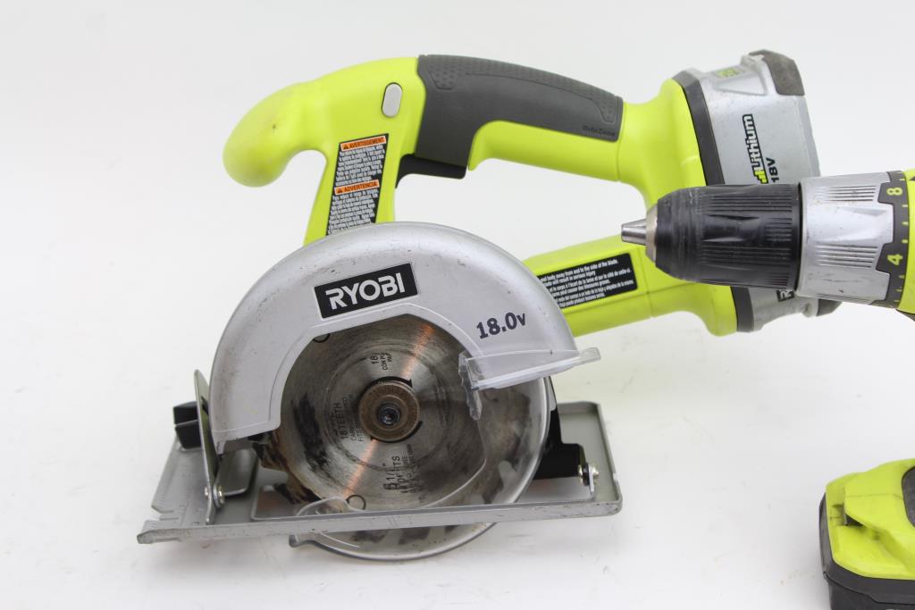 Ryobi P203 Drill & Ryobi P501G Circular Saw; 2 Pieces Property Room