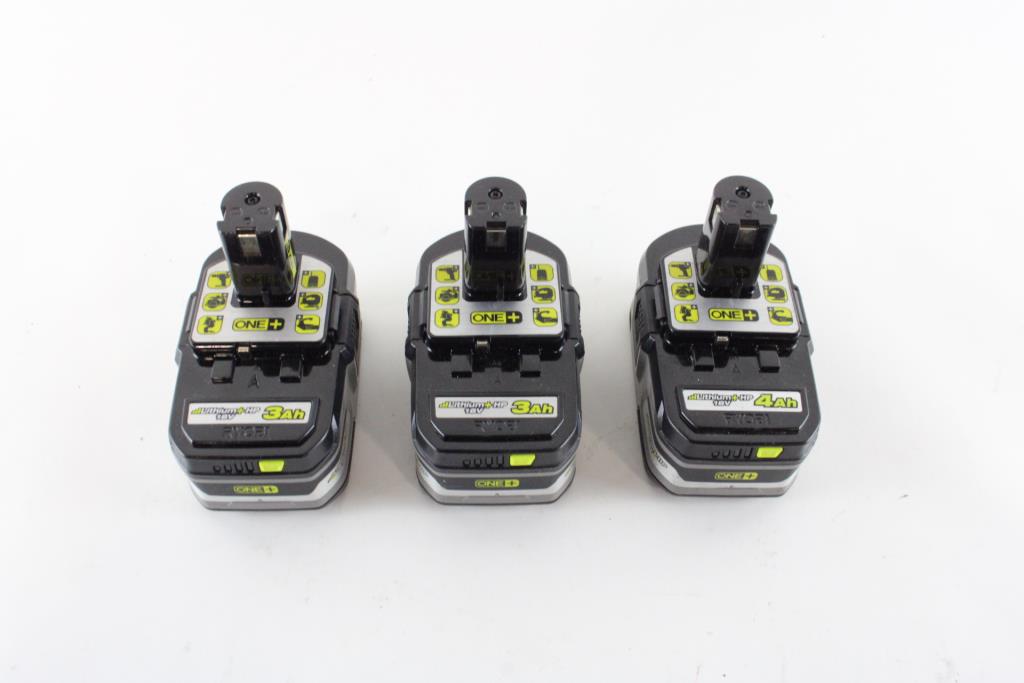 Ryobi Rechargeable 18V Batteries, 3 Pieces Property Room