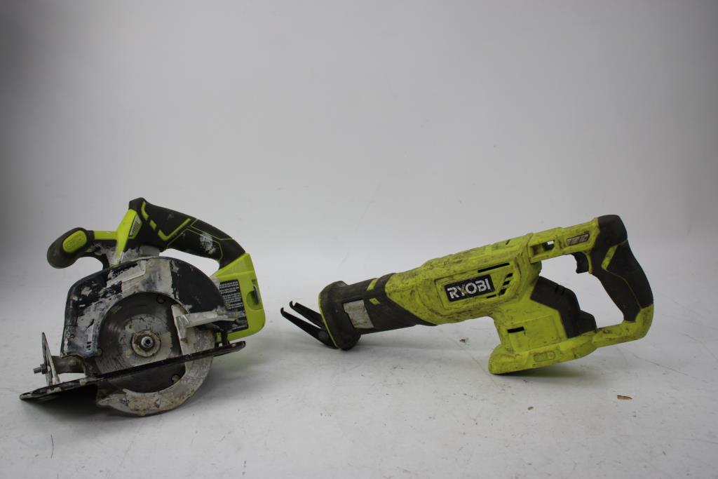 Ryobi Reciprocating Saw, Cordless 5-1/2" Circular Saw, 2 Pieces
