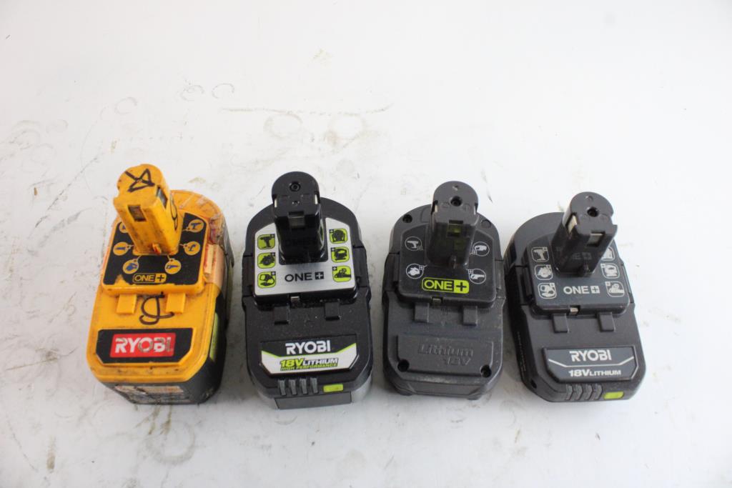 Ryobi Tool Batteries, 4 Pieces Property Room