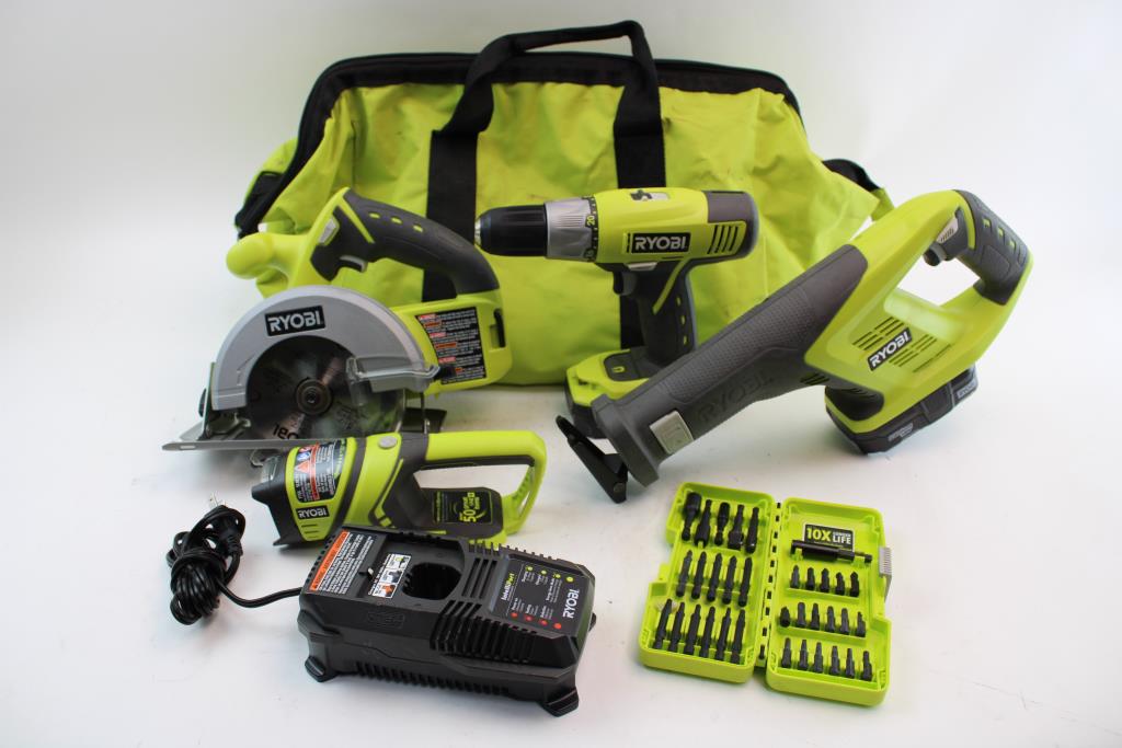Ryobi Tool Set In Ryobi Tool Bag; 3+ Pieces Property Room