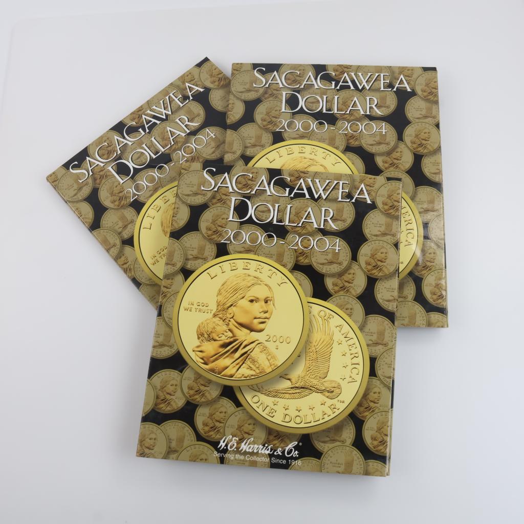 Sacagawea Dollar 2000-2004 Folders, 12 Coins