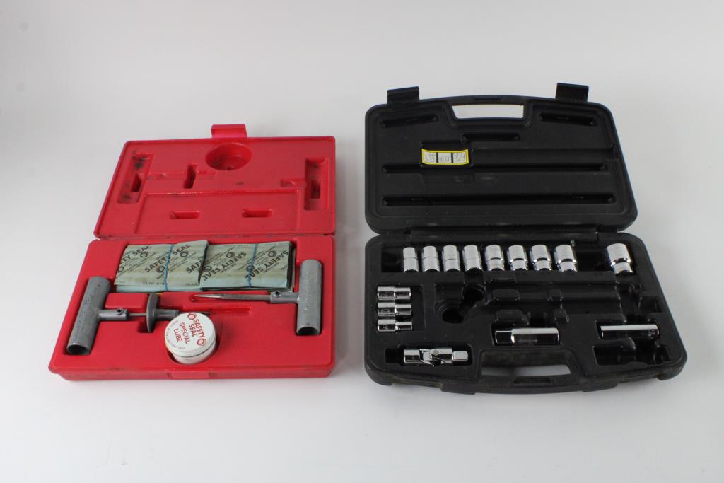 Safety Seal Tire Repair Kit And Stanley Socket Set, 2 Pieces Property Room