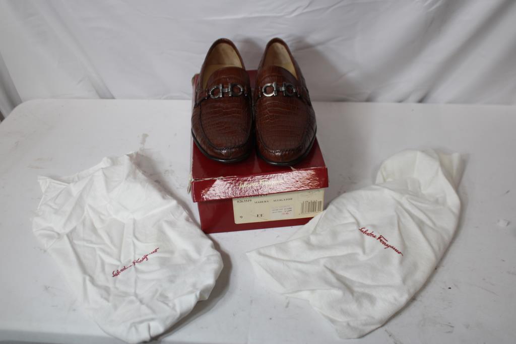 Salvatore Ferragamo Alligator Dress Shoes Size 9