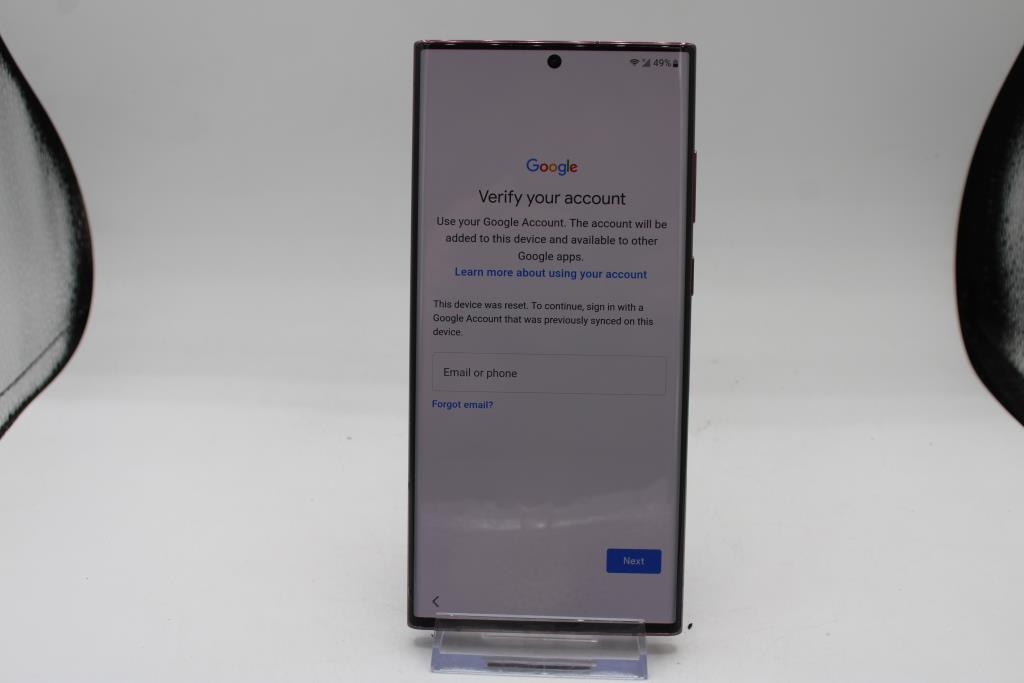 Samsung Galax S22 Ultra, 128GB, Verizon Wireless, Google Account Locked, Sold For Parts