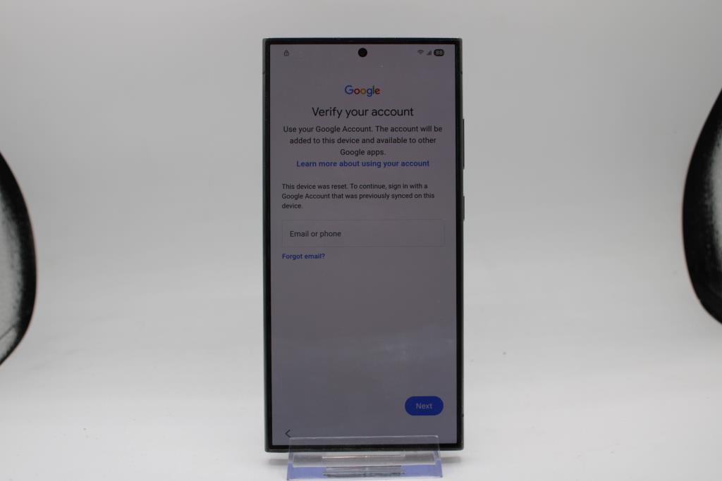 Samsung Galaxy S24 Ulta, 256 GB, Unknown Carrier, Google Account Locked, Sold For Parts