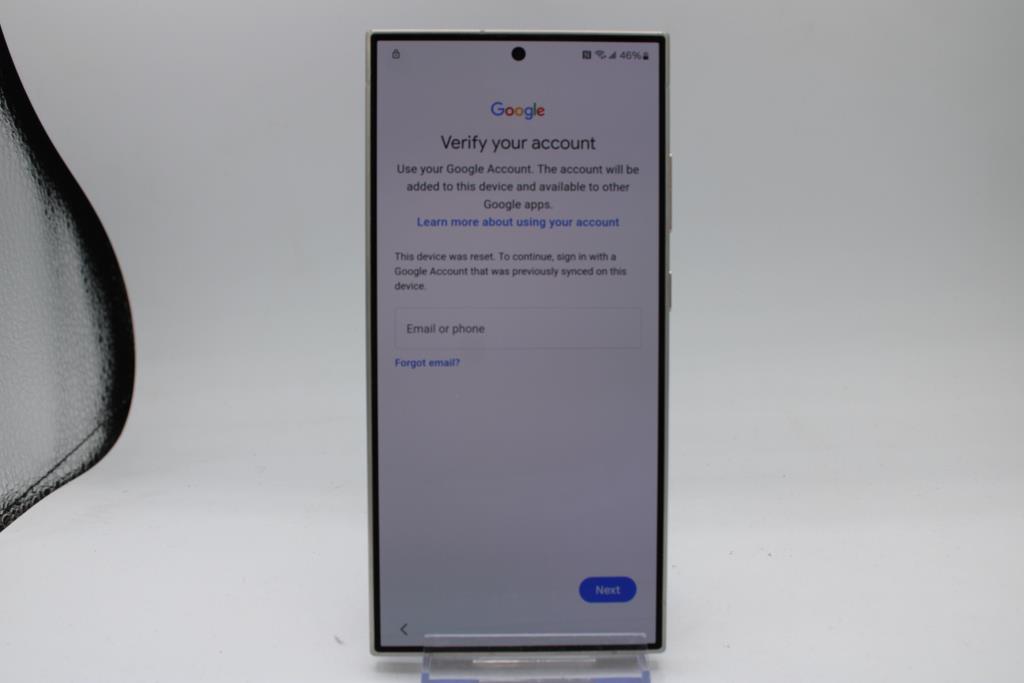 Samsung Galaxy S24 Ultra, 256 GB, Unknown Carrier, Google Account Locked, Sold For Parts