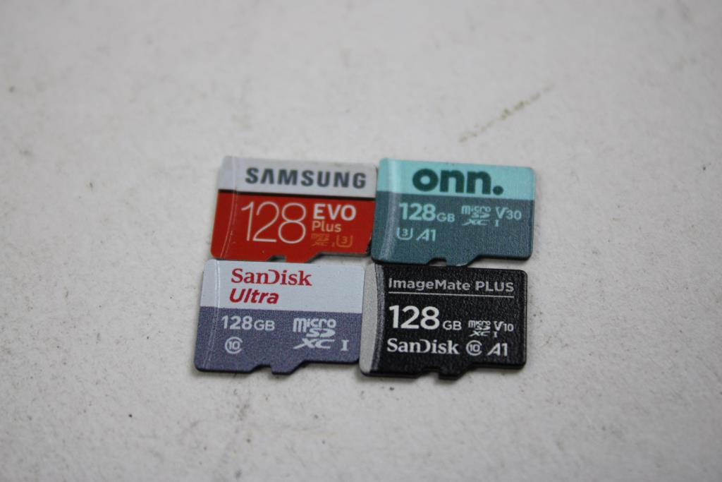 Samsung, Onn, SanDisk MicroSD Cards, 128 GB, 4 Pieces