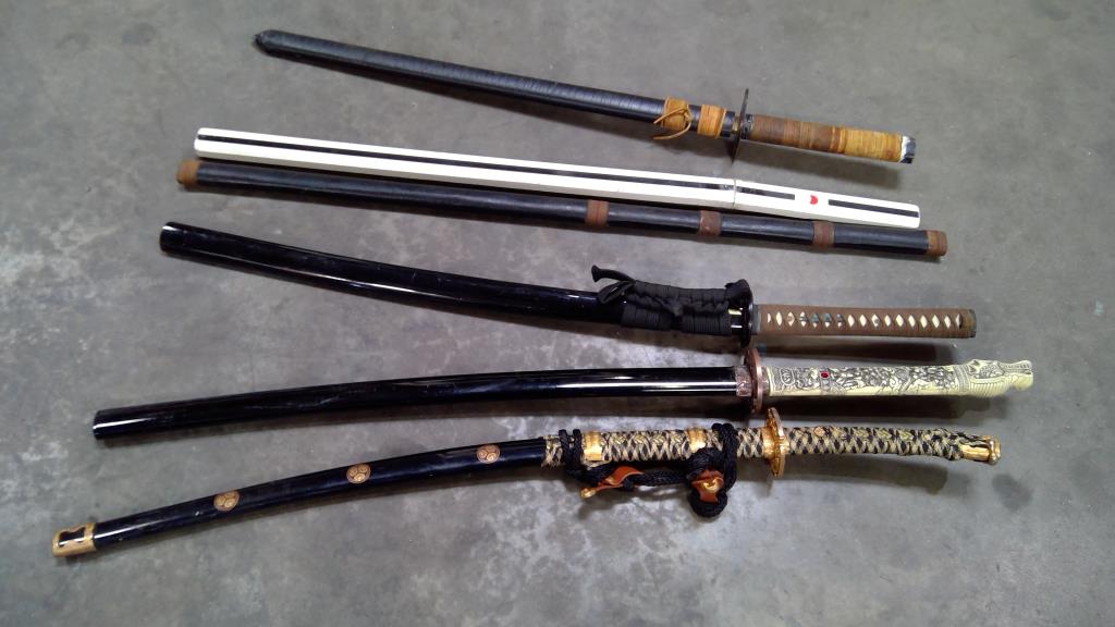 Samurai Swords Bulk Lot, 6 Pieces