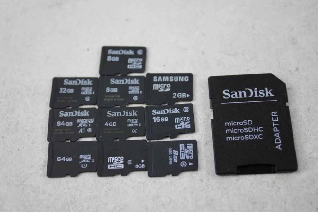 San Disk Adapter & San Disk, ImageMate, Samsung, ONN, PNY SD Cards 21 Pieces
