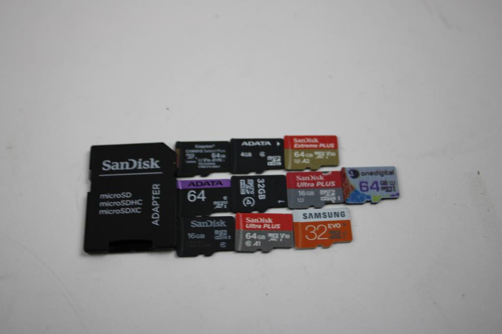 SanDisk, Adata, Kingston, And More Memory Cards With Adapter, 11 Pieces