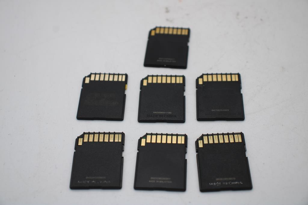 SanDisk And More Memory Card Bulk Lot, 7 Pieces Property Room