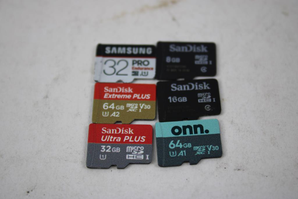 SanDisk, Samsung, Onn SD Cards, MicroSD Cards, 10 Pieces