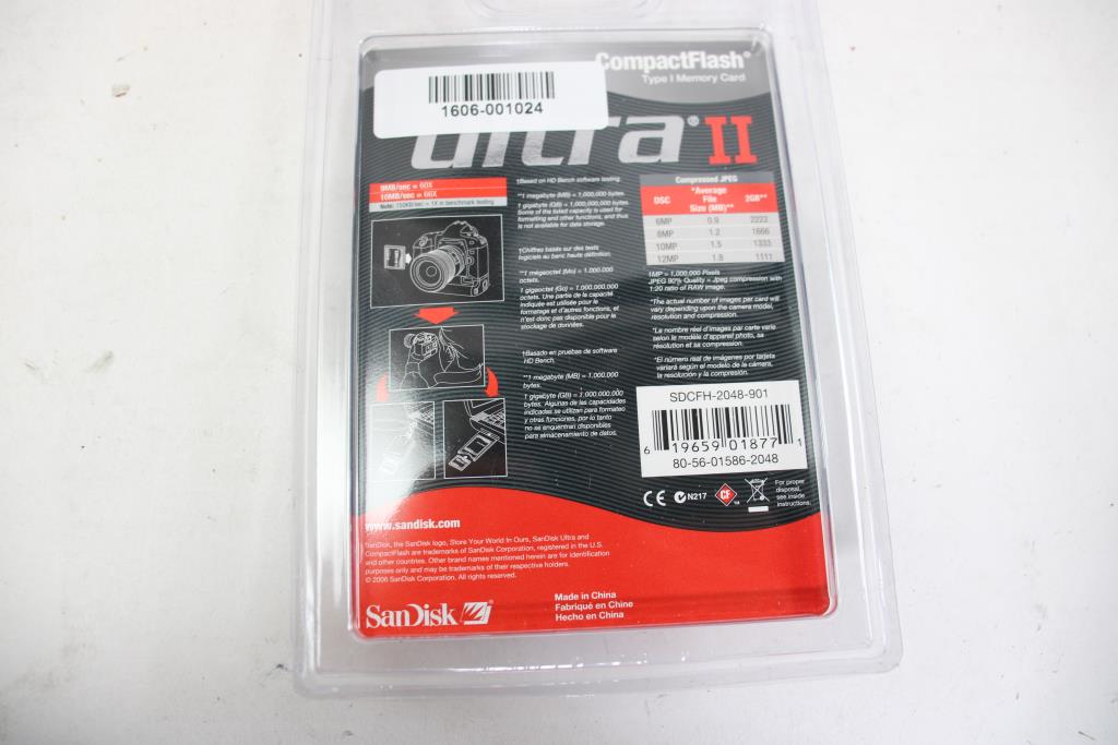 SanDisk Ultra !! 2.0GB Compact Flash Property Room