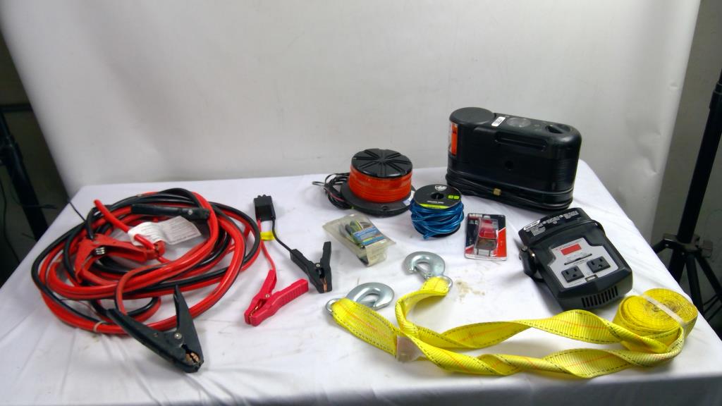 Schumacher Power Converter, Speaker Wire, Jumper Cables, And More