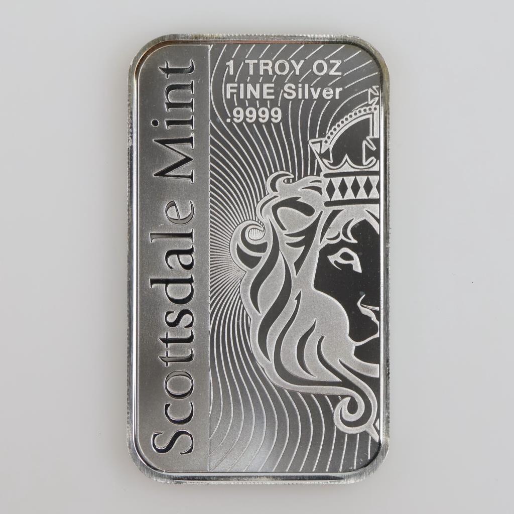 Scottsdale Mint Fine Silver 1 Troy Oz Bar
