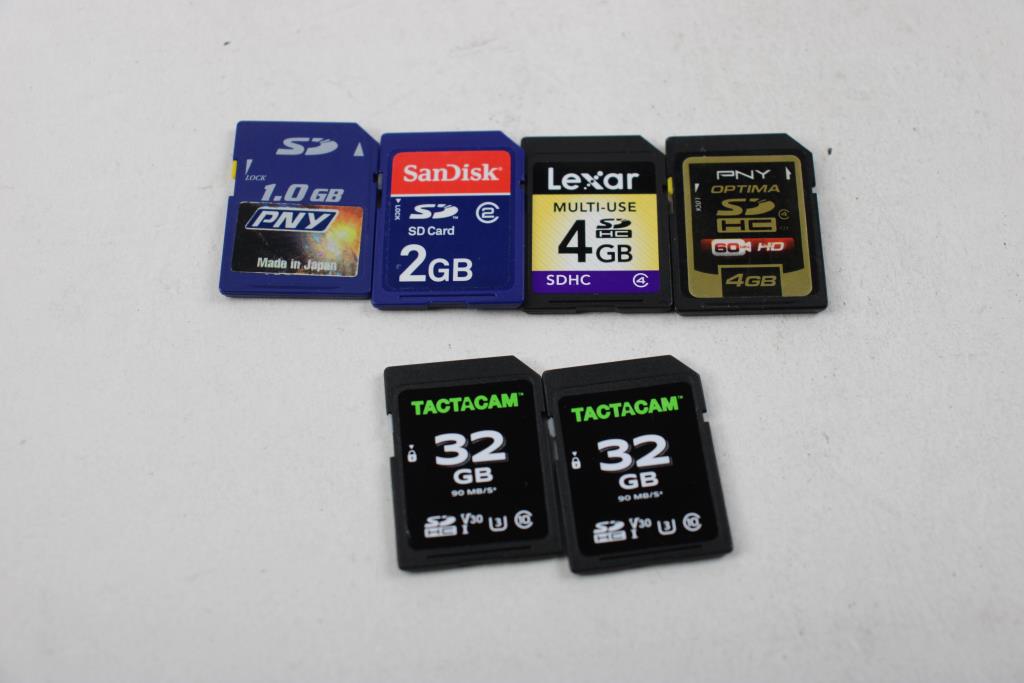 SD Memory 6 Pieces, 1,2,4,32 Gb