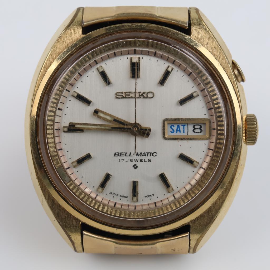Seiko 18kt GP Bell-Matic Watch