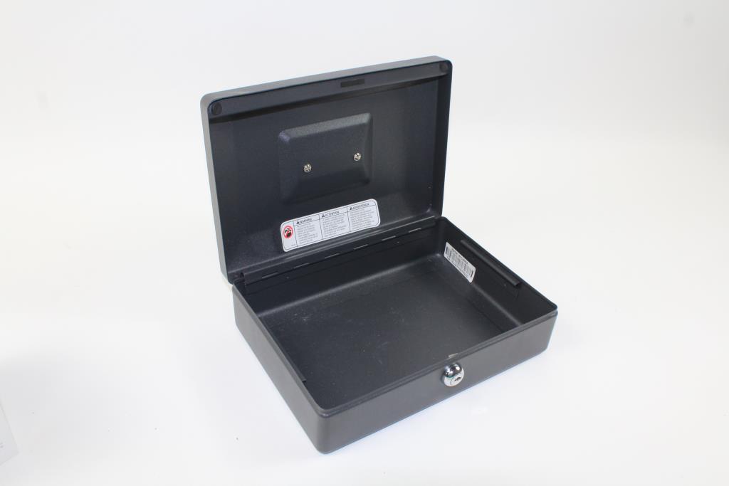 SentrySafe Cash Box With Key Lock , Black Property Room