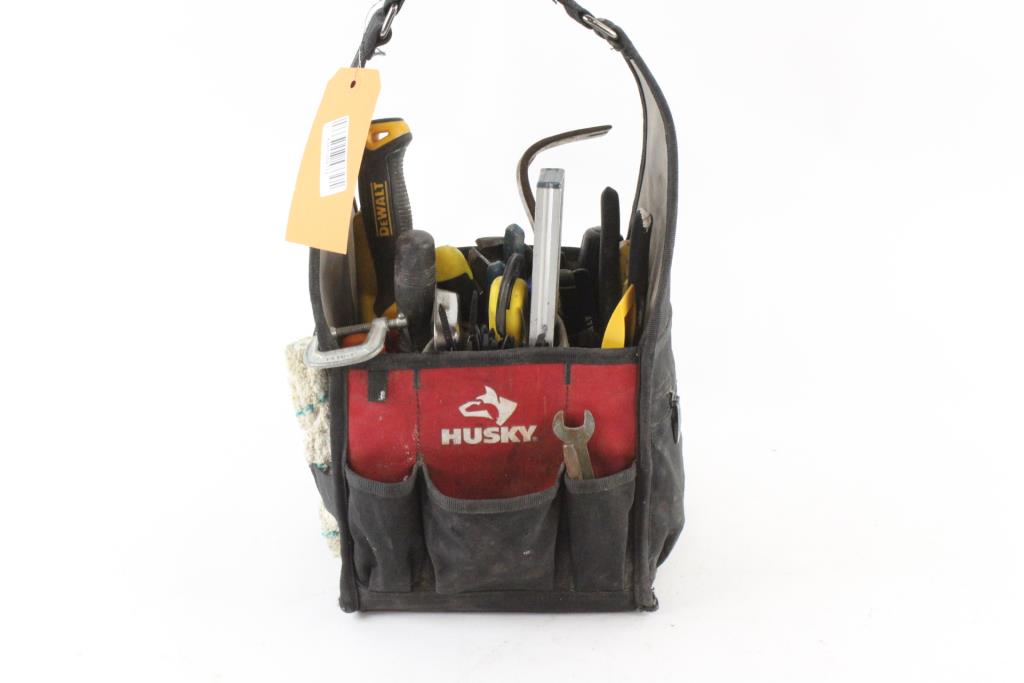 Sheetrock Saw, Level, Screwdrivers And More, In Husky Tool Carrier, 15