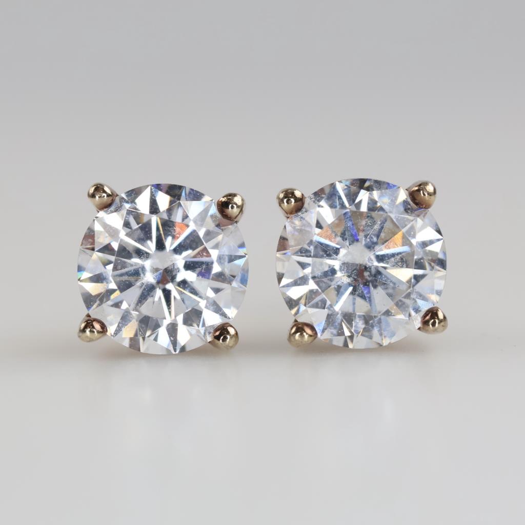 Silver GP Clear Stone Earrings